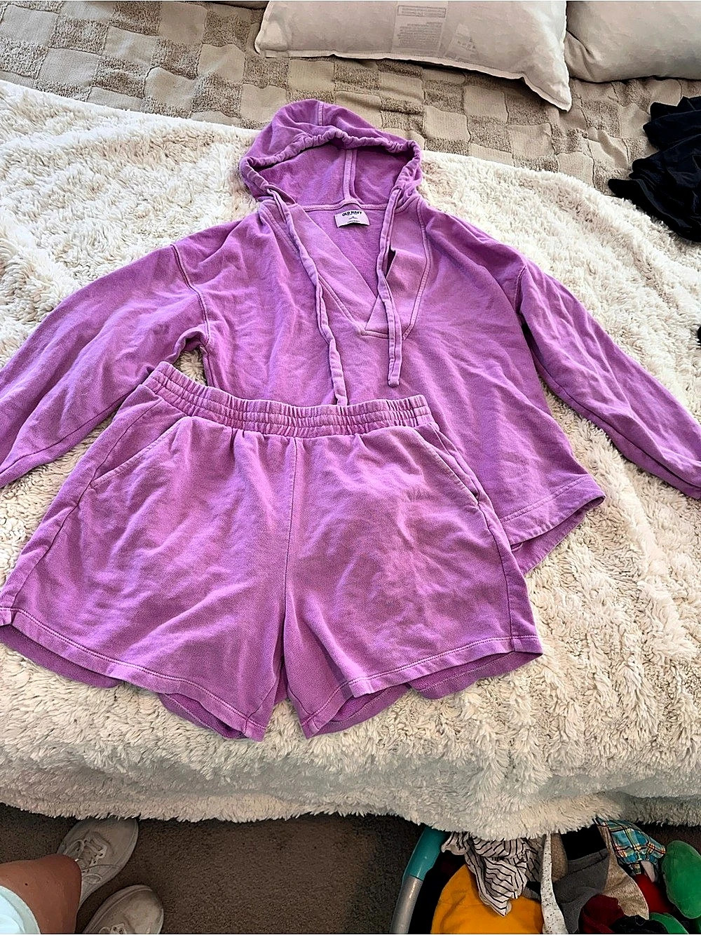 Old Navy SoComfy Terry Hoodie and Sweat Shorts Set & Sweat Shorts Set Purple